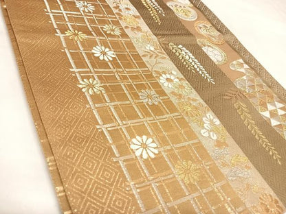 平和屋着物◎六通柄袋帯　唐織　粋遊山　金銀糸　正絹　逸品　AABL5907yx
