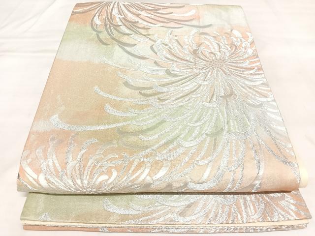 平和屋着物◎六通柄袋帯　乱菊　銀糸　正絹　逸品　AABL5915yx