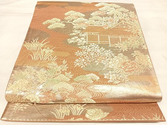 平和屋着物◎六通柄袋帯　大宮好　長寿錦　金銀糸　正絹　逸品　AABL5923yx