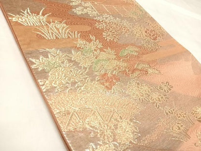 平和屋着物◎六通柄袋帯　大宮好　長寿錦　金銀糸　正絹　逸品　AABL5923yx