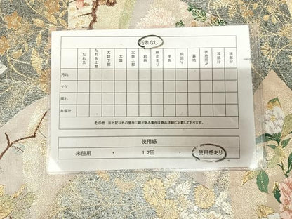 平和屋着物◎六通柄袋帯　唐織　地紙草花文　金銀糸　正絹　逸品　AABL5924yx