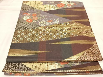 平和屋着物◎六通柄袋帯　唐織　浪漫伝説　金糸　正絹　逸品　AABL5931yx