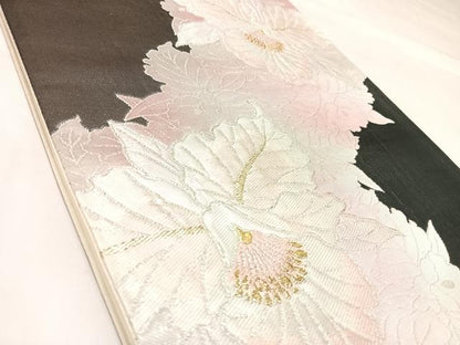 平和屋着物◎六通柄袋帯　唐織　舞花文　金銀糸　正絹　逸品　AABL5934yx