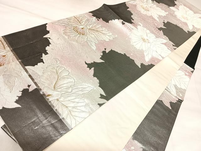 平和屋着物◎六通柄袋帯　唐織　舞花文　金銀糸　正絹　逸品　AABL5934yx