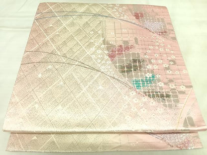 平和屋着物◎六通柄袋帯　舞蝶文　金銀糸　正絹　逸品　AABL5935yx