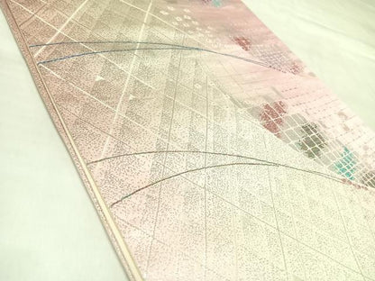 平和屋着物◎六通柄袋帯　舞蝶文　金銀糸　正絹　逸品　AABL5935yx