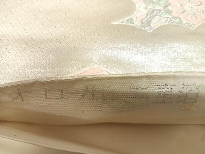 平和屋着物◎六通柄袋帯　唐織　松皮菱亀甲花文　オロール二重箔　正絹　逸品　AABL5936yx
