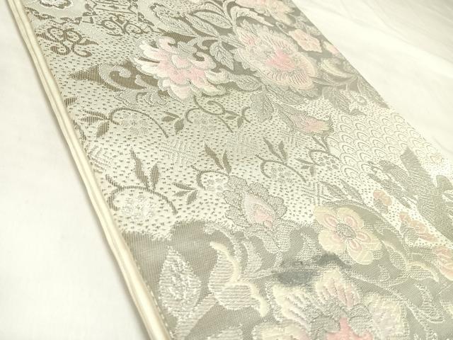 平和屋着物◎六通柄袋帯　唐織　正倉院古代裂　プラチナ二重箔　正絹　逸品　AABL5937yx