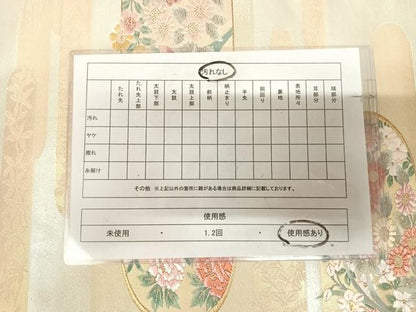 平和屋着物◎六通柄袋帯　唐織　エ霞草花文　金銀糸　正絹　逸品　AABL5946yx