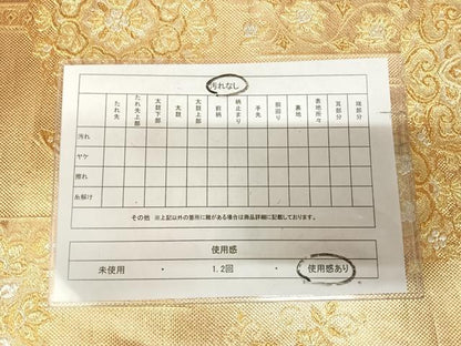 平和屋着物◎佐賀錦　両面　六通柄袋帯　花間道　正倉院舞蝶文　金銀糸　正絹　逸品　AABL5952yx
