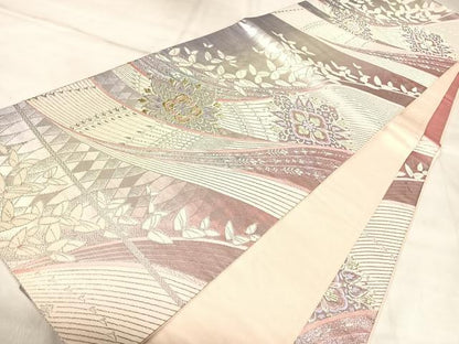 平和屋着物◎六通柄袋帯　唐織　正倉院花蝶文　金銀糸　正絹　逸品　AABL5999yx