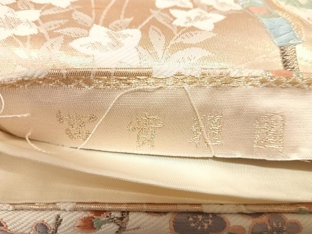 平和屋着物◎六通柄袋帯　唐織　富貴雅園　金糸　正絹　逸品　AABL6003yx