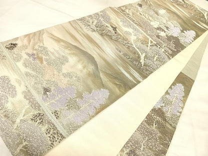 平和屋着物◎六通柄袋帯　唐織　東山の四季　金銀糸　正絹　逸品　AABL6010yx