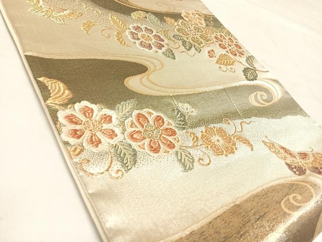 平和屋着物◎六通柄袋帯　正倉鳳花鳥　金銀糸　正絹　逸品　AABL6014yx