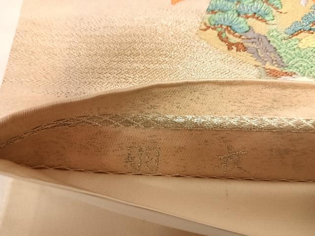 平和屋着物◎太鼓柄袋帯　唐織　羽衣　能　金糸　引箔　正絹　逸品　AABL6017yx