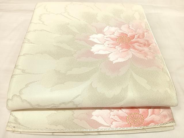 平和屋着物◎西陣　六通柄袋帯　唐織　舞花文　金銀糸　正絹　逸品　AABL6023yx