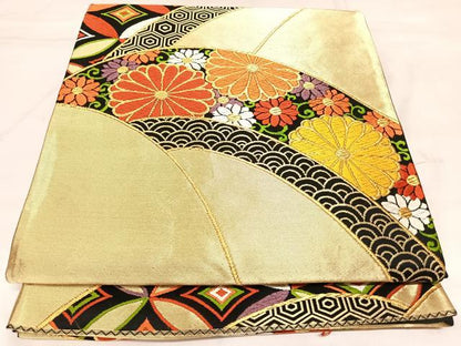平和屋着物◎六通柄袋帯　唐織　吉祥花文　金糸　正絹　逸品　AABL6038yx