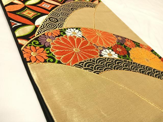 平和屋着物◎六通柄袋帯　唐織　吉祥花文　金糸　正絹　逸品　AABL6038yx