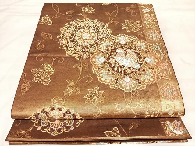平和屋着物◎六通柄袋帯　更紗正倉文　彩錦　金糸　引箔　正絹　逸品　AABL6044yx