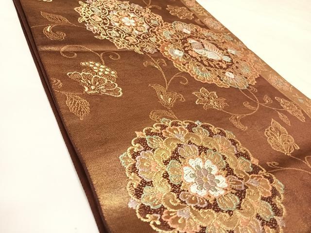 平和屋着物◎六通柄袋帯　更紗正倉文　彩錦　金糸　引箔　正絹　逸品　AABL6044yx