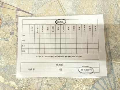 平和屋着物◎六通柄袋帯　唐織　雅扇散蒔絵　金銀糸　正絹　逸品　AABL6104yx