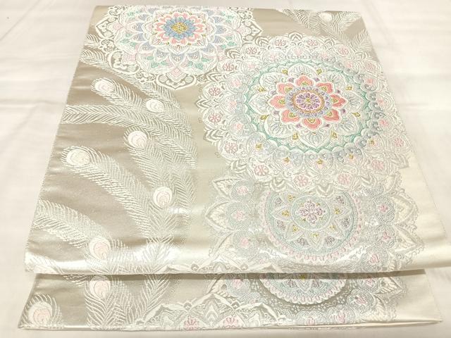 平和屋着物◎六通柄袋帯　唐織　繍芸華文　金銀糸　正絹　逸品　AABL6116yx
