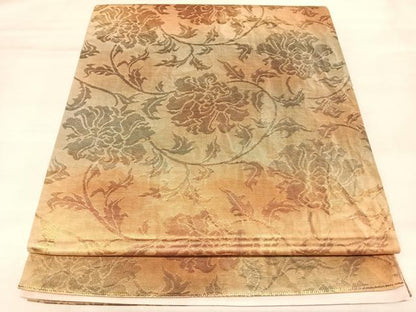 平和屋着物◎六通柄袋帯　更紗花文　金糸　正絹　逸品　AABL6121yx