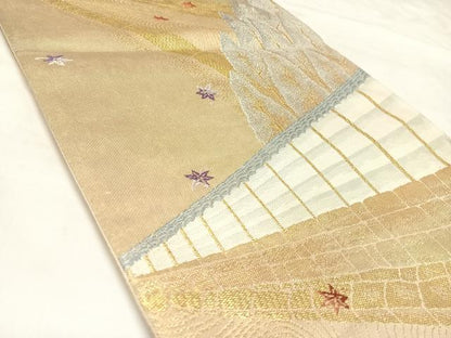 平和屋着物◎六通柄袋帯　唐織　京百景　金銀糸　正絹　逸品　AABL6122yx