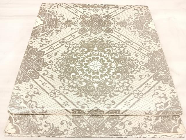 平和屋着物◎六通柄　本袋帯　花菱文　プラチナ箔　正絹　逸品　AABL6128yx