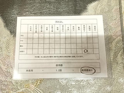 平和屋着物◎六通柄袋帯　唐織　道長孔雀文　黒地　金銀糸　正絹　逸品　AABL6139yx