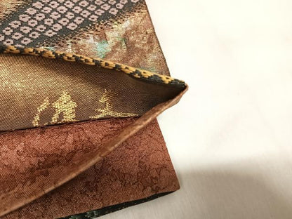 平和屋着物◎西陣　老舗　渡文謹製　手織　全通柄袋帯　唐織　彩纈　用美錦　金糸　証紙付き　正絹　逸品　AABL6147yx