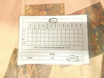 平和屋着物◎太鼓柄袋帯　色紙重ね花鳥風景文　金彩　正絹　逸品　AABL6149yx