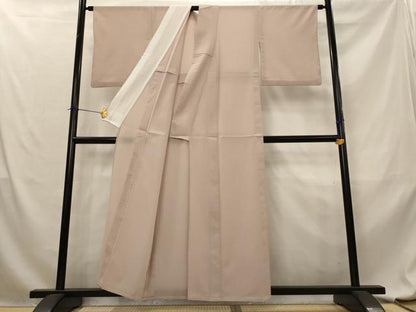 平和屋着物＊夏物　色無地　絽縮緬　赤白橡色　洗える着物　AABL6167st