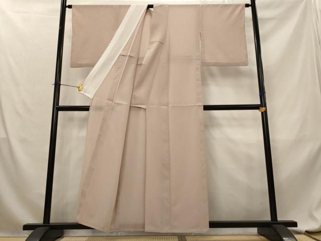 平和屋着物＊夏物　色無地　絽縮緬　赤白橡色　洗える着物　AABL6167st