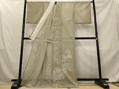平和屋着物＊夏物　訪問着　絽　笹の葉文　金彩　洗える着物　AABL6172st