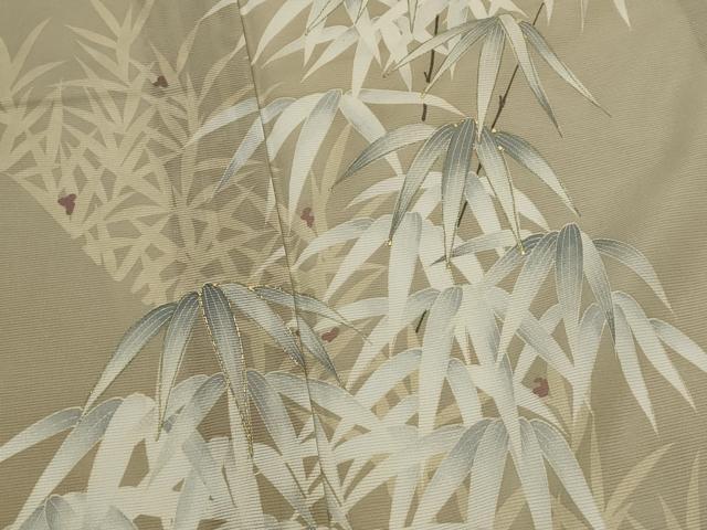 平和屋着物＊夏物　訪問着　絽　笹の葉文　金彩　洗える着物　AABL6172st