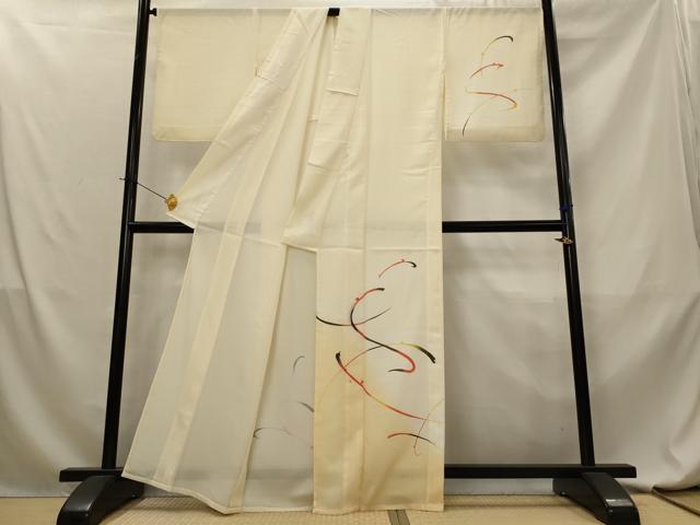 平和屋着物＊夏物　訪問着　絽　抽象文様　暈し染め　洗える着物　AABL6173st