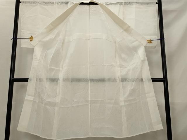平和屋着物＊夏物　長襦袢　流水草葉紋紗　胡粉色　麻　AABL6179st