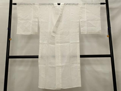 平和屋着物＊夏物　長襦袢　流水草花文紗　胡粉色　麻　逸品　AABL6180st