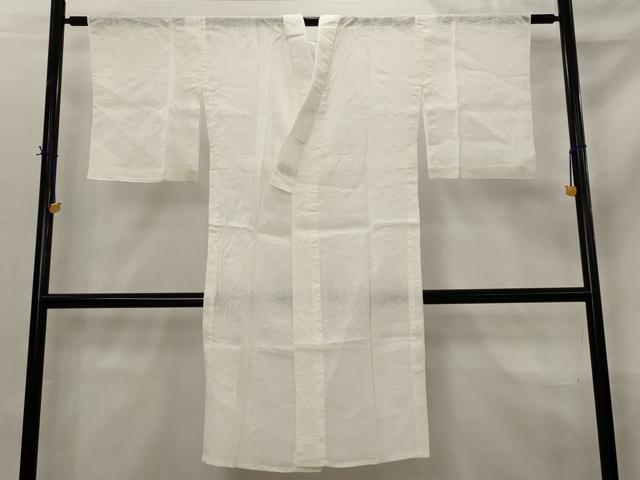 平和屋着物＊夏物　長襦袢　流水草花文紗　胡粉色　麻　逸品　AABL6180st