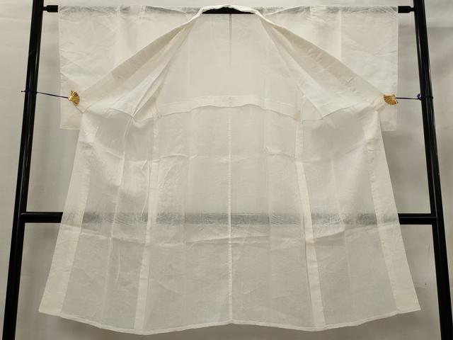 平和屋着物＊夏物　長襦袢　流水草花文紗　胡粉色　麻　逸品　AABL6180st