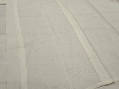 平和屋着物＊夏物　長襦袢　流水草花文紗　胡粉色　麻　逸品　AABL6180st