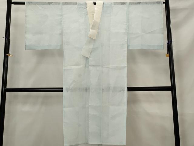 平和屋着物＊夏物　長襦袢　楓紋紗　白藍色　洗える着物　AABL6183st