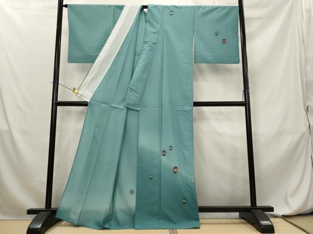平和屋着物＊夏物　訪問着　絽縮緬　ビー玉　金彩　洗える着物　AABL6184st