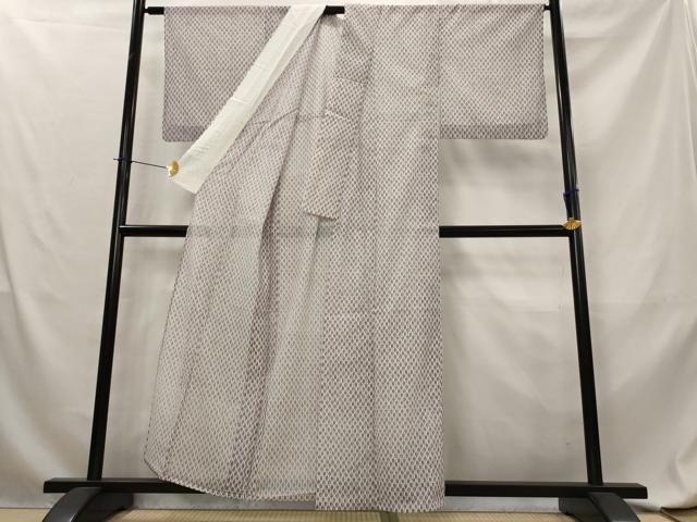 平和屋着物＊夏物　小紋　絽　矢羽根文様　洗える着物　AABL6185st