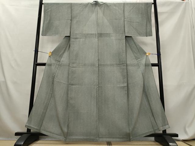 平和屋着物＊夏物　小紋　縦絽　間道　正絹　逸品　AABL6186st