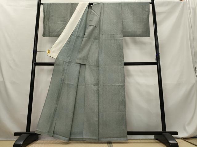 平和屋着物＊夏物　小紋　縦絽　間道　正絹　逸品　AABL6186st