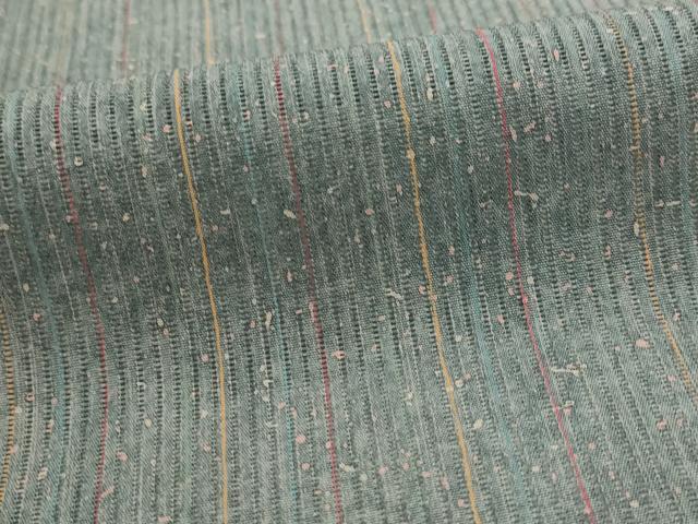 平和屋着物＊夏物　小紋　縦絽　間道　正絹　逸品　AABL6186st