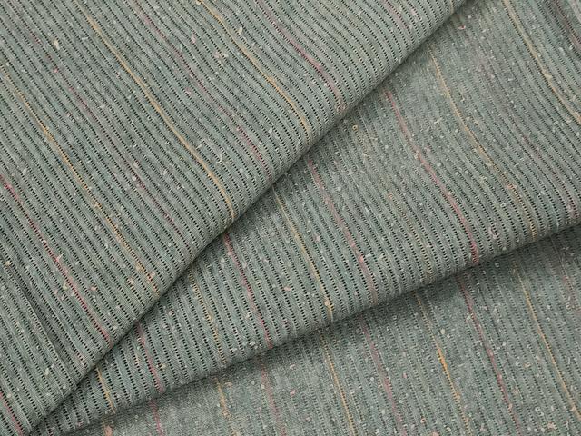 平和屋着物＊夏物　小紋　縦絽　間道　正絹　逸品　AABL6186st