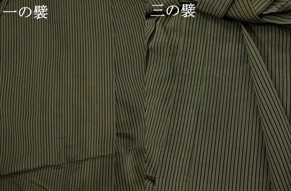 平和屋着物＊夏物　男性　馬乗り袴　縦絽　縞　正絹　逸品　AABL6187st